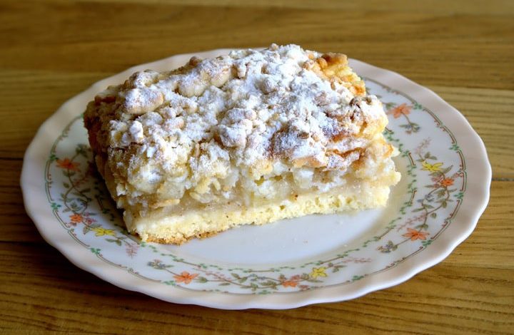 עוגת גבינה שטרודל תפוחים